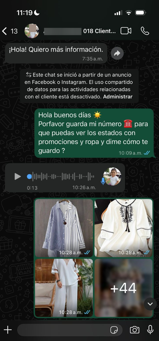 WhatsApp Business configurado para negocio retail